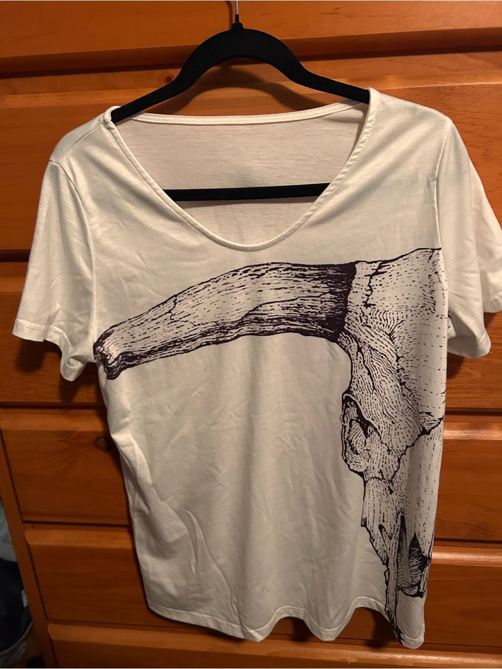 Women's Ariat Cream Graphic Skull Tee Medium